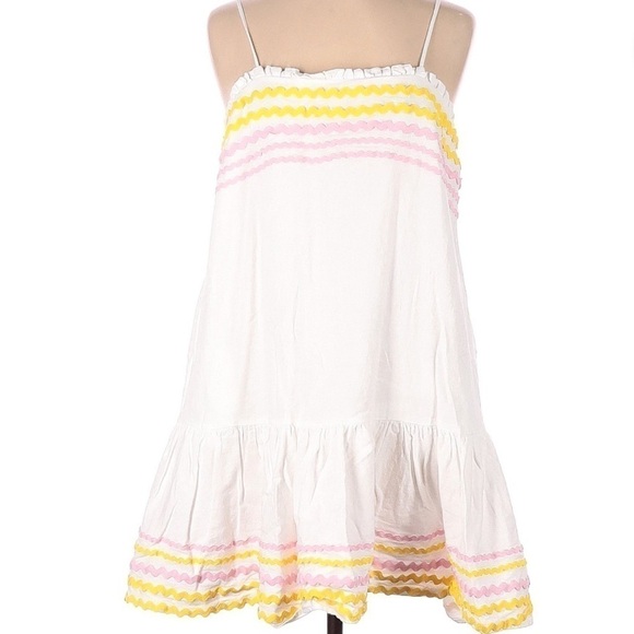 Lisa Marie Hernandez for Target Ric Rac Dress Linen Blend White,Pink,Yellow Sz M - Picture 1 of 11